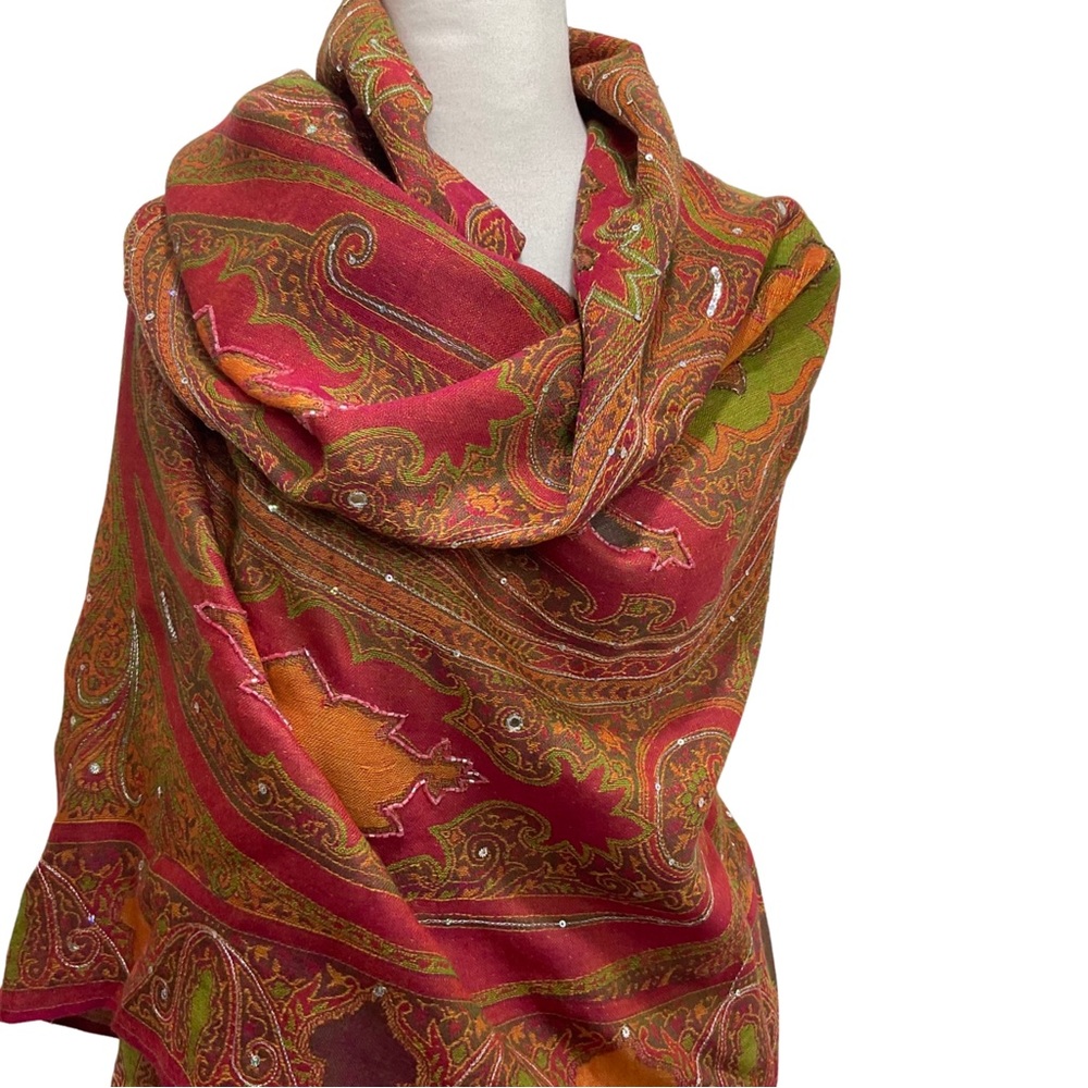 Bernie of New York 100% Wool Scarf Large Scarf Wrap - Picture 2 of 12